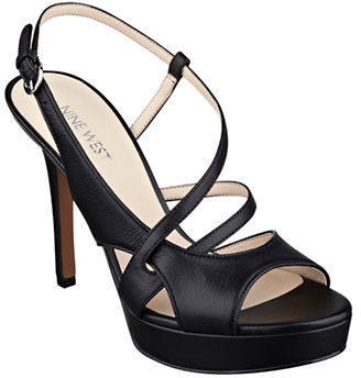 ... Leather Heeled Sandals: Nine West Sotrue High Heel Leather Sandals