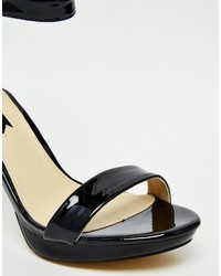 Blink Patent Black Barely There Heeled Sandals