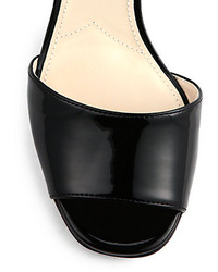 Prada Patent Leather Block Heel Sandals