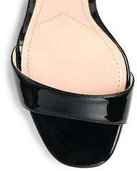 Miu Miu Patent Leather Jeweled Heel Sandals