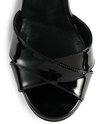 Fendi Patent Leather Metallic Heel Sandals