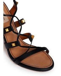 Valentino Rockstud Leather Strappy Sandals
