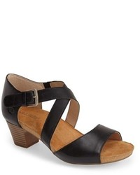 Josef Seibel Ruth 13 Leather Stacked Heel Sandal