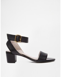 Barely There Shoesissima Astrid Black Mid Heeled Sandals Available From Uk 8 12