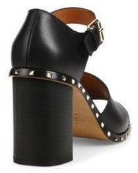 Valentino Garavani Soul Rockstud Leather Block Heel Sandals