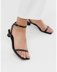 Other Stories Square Toe Kitten Heels Sandals In Black