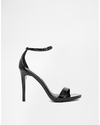 Steve Madden Stecy Black Patent Barely There Sandals