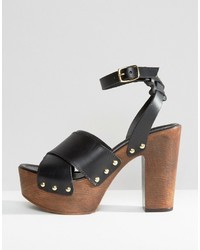 Asos Touched Leather Heeled Sandals
