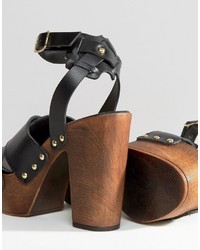 Asos Touched Leather Heeled Sandals