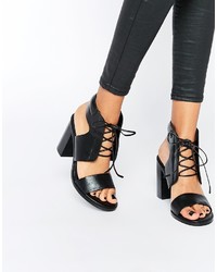 Senso Valleri Vi Black Leather Block Heeled Sandals
