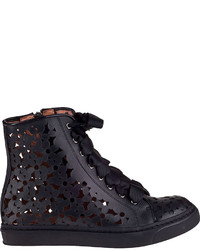 Jeffrey Campbell Adaisy Hi Top Sneaker Black Leather