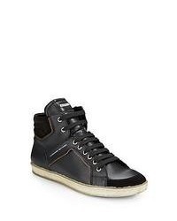 Alessandro Dell'Acqua High Top Zipper Trimmed Sneakers Black