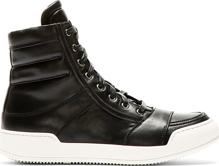 Balmain Black Leather High Top Sneakers | Where to buy & how to wear