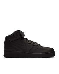 Nike Black Air Force 1 07 Mid Sneakers