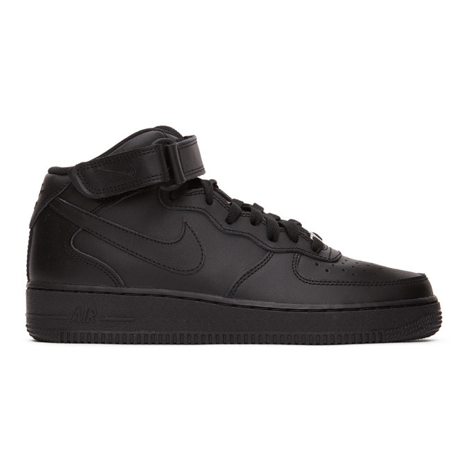 Nike Black Air Force 1 Mid 07 Sneakers, $110 | SSENSE | Lookastic