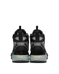 Diesel Black And Grey S Padola Mid Trek Sneakers