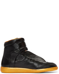 Maison Margiela Black And Orange Future High Top Sneakers