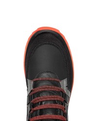 Camper Lab Black And Orange Helix Leather High Top Sneakers