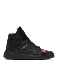 Givenchy Black And Red Wing Hi Sneakers