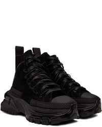 Wooyoungmi Black Double Lace Up High Top Sneakers