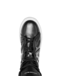 Alexander McQueen Black High Top Oversized Leather Sneakers