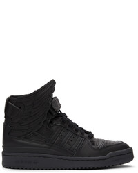 adidas Originals Black Jeremy Scott Edition Forum Hi Wings 40 Sneakers