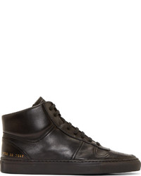 Common Projects Black Leather Basketball High Tops