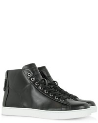 Gianvito Rossi Black Leather High Top Sneaker