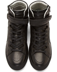Pierre Hardy Black Leather High Top Sneakers
