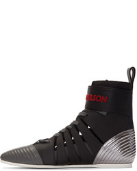 J.W.Anderson Black Leather High Top Sneakers