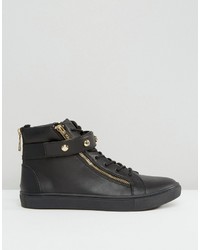 Juicy Couture Black Leather High Top Sneakers