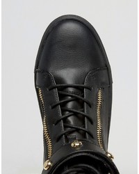 Juicy Couture Black Leather High Top Sneakers