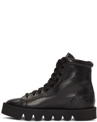 Kenzo Black Leather High Top Sneakers
