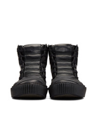 Boris Bidjan Saberi Black Leather High Top Sneakers