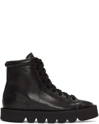 Kenzo Black Leather High Top Sneakers