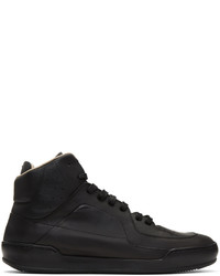 Maison Margiela Black Leather High Top Sneakers