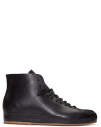 Feit Black Leather High Top Sneakers