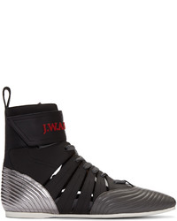 J.W.Anderson Black Leather High Top Sneakers