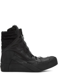 Boris Bidjan Saberi Black Leather High Top Sneakers