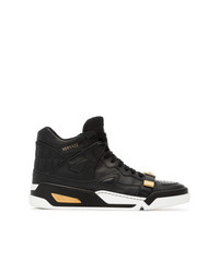 Versace Black Leather Hightop Sneakers