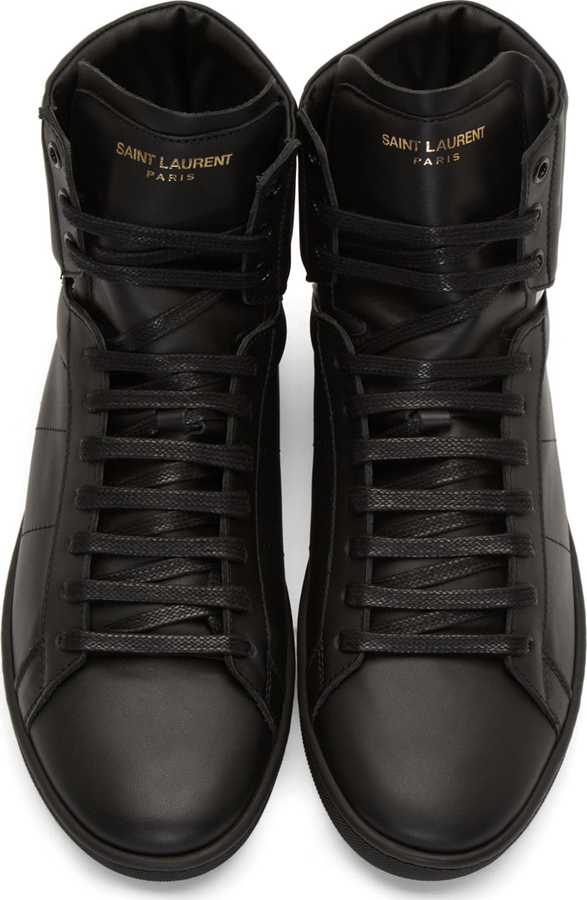 Saint laurent sl1 leather sale high tops