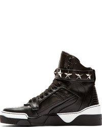 Givenchy Black Leather Star Tyson High Top Sneakers