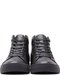 Tiger of Sweden Black Leather Yngve High Top Sneakers