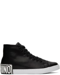Moschino Black Logo Heel High Sneakers