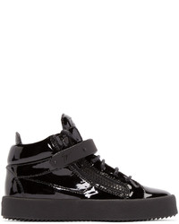 Giuseppe Zanotti Black Patent Leather London High Top Sneakers