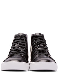 Tiger of Sweden Black Patent Leather Yngve High Top Sneakers