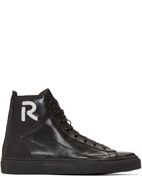 Raf Simons Black R High Top Sneakers