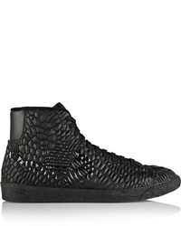Nike Blazer Mid Diamondback Kurim Leather High Top Sneakers Black