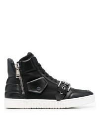 Moschino Buckled High Top Sneakers