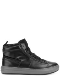 Salvatore Ferragamo Calf Leather Hi Top Sneakers